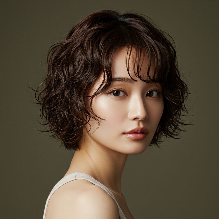 ショートウェーブの女性