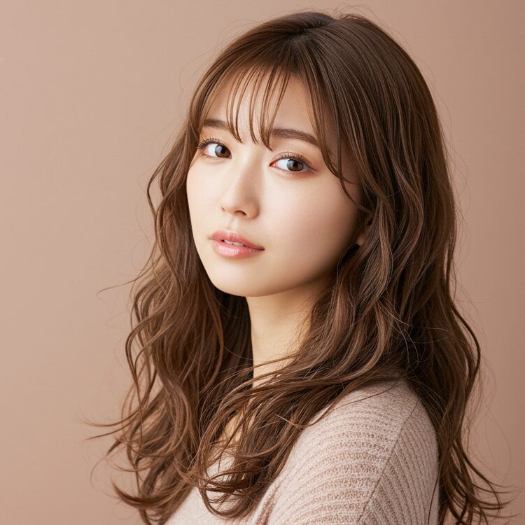 ロングウェーブの女性