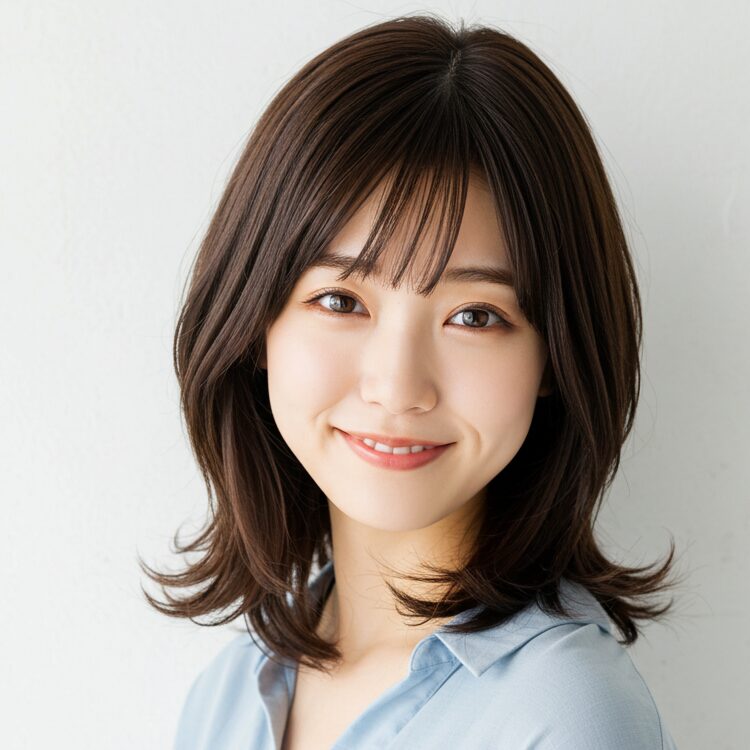 ミディアム外はねの女性
