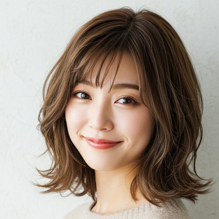 外はねボブウェーブの女性