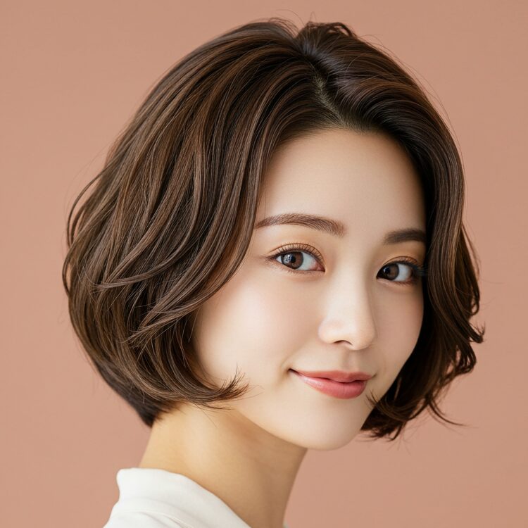 ショートセンターパートの女性